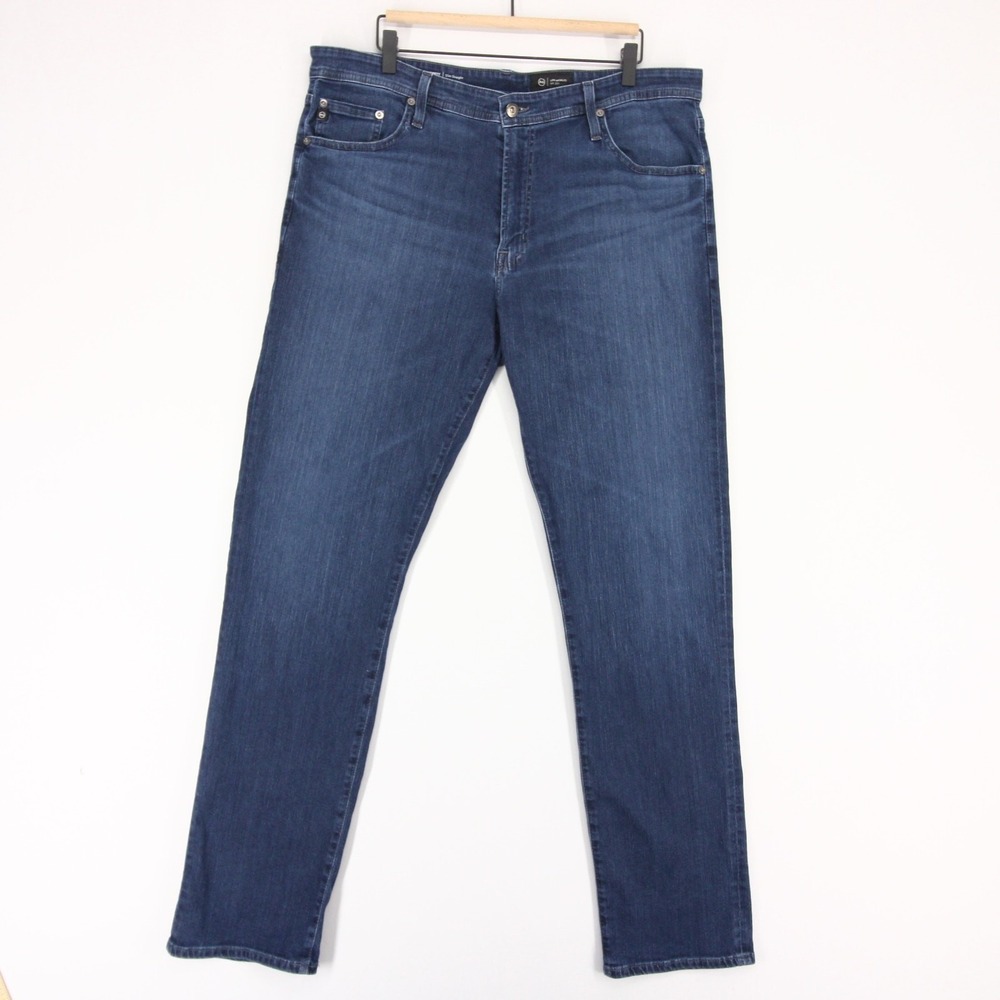 AG Adriano Goldschmied Everett Jeans Mens 38x34 Blue Slim Straight Dark Wash